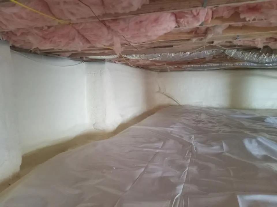 Crawl space encapsulation with closed-cell spray foam for Metal Roof Coating in Johnstown